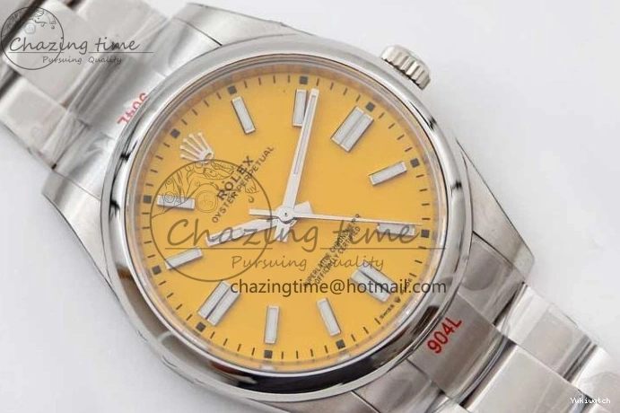 SS Bracelet Oyster 124300 EWF 1:1 41mm 904L Steel Yellow Perpetual Dial Best on A2824 Edition 0314